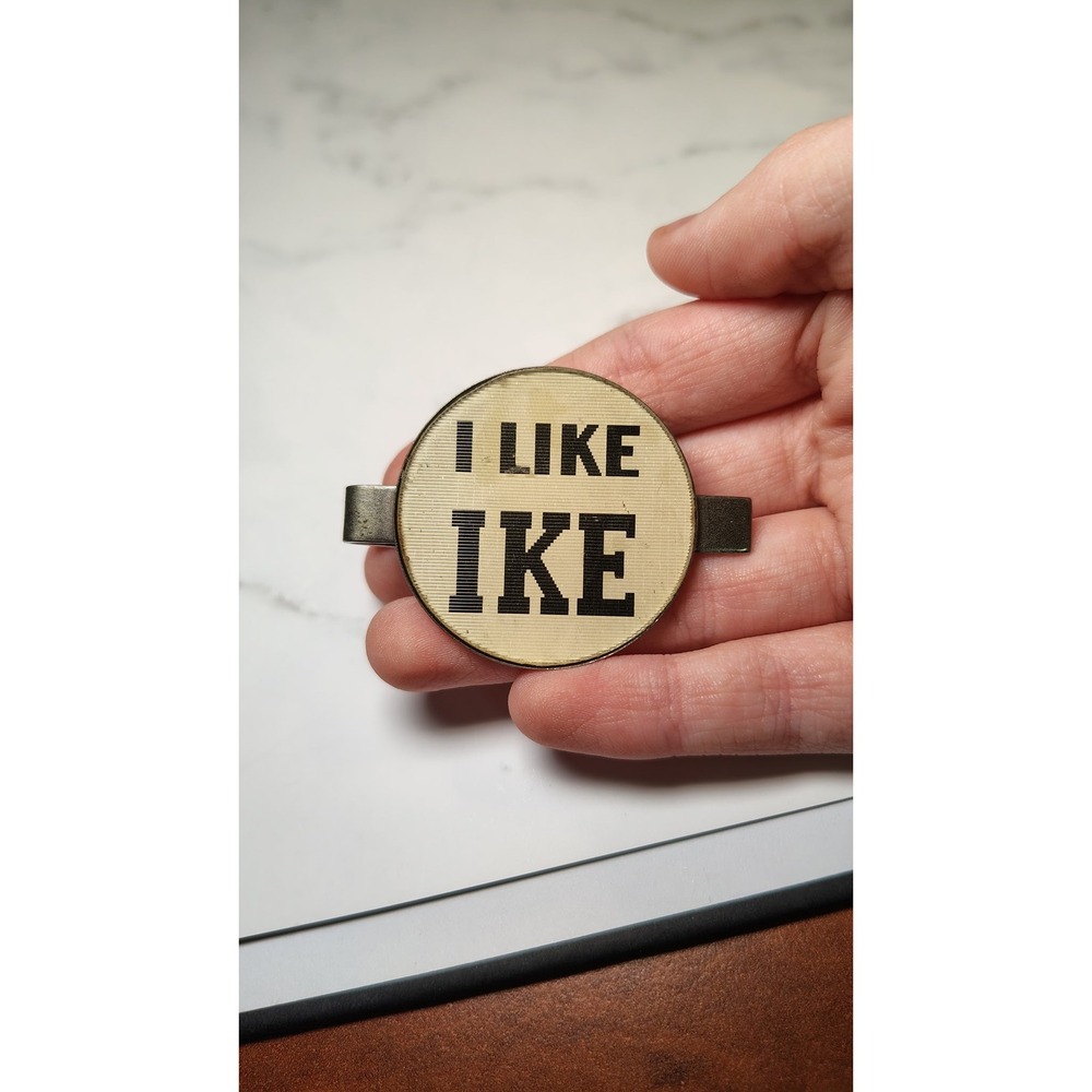 Vintage 1950s Vari-Vue "I Like Ike" Flicker Tie Clip, Eisenhower Memorabilia